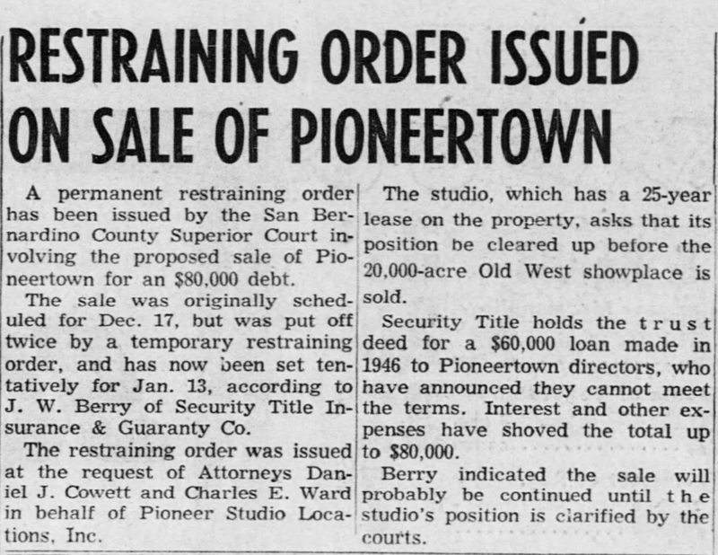 Jan. 7, 1954 -The San Bernardino County Sun article clipping