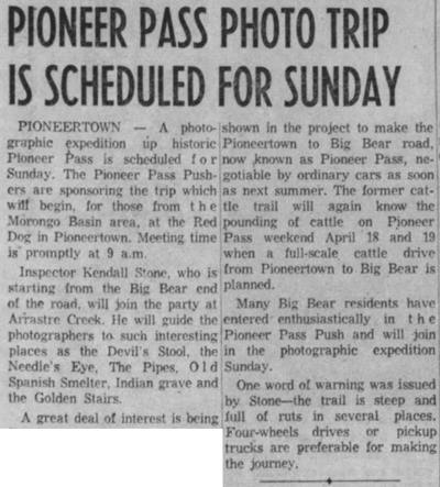 Feb. 6, 1959 - The San Bernardino County Sun article clipping