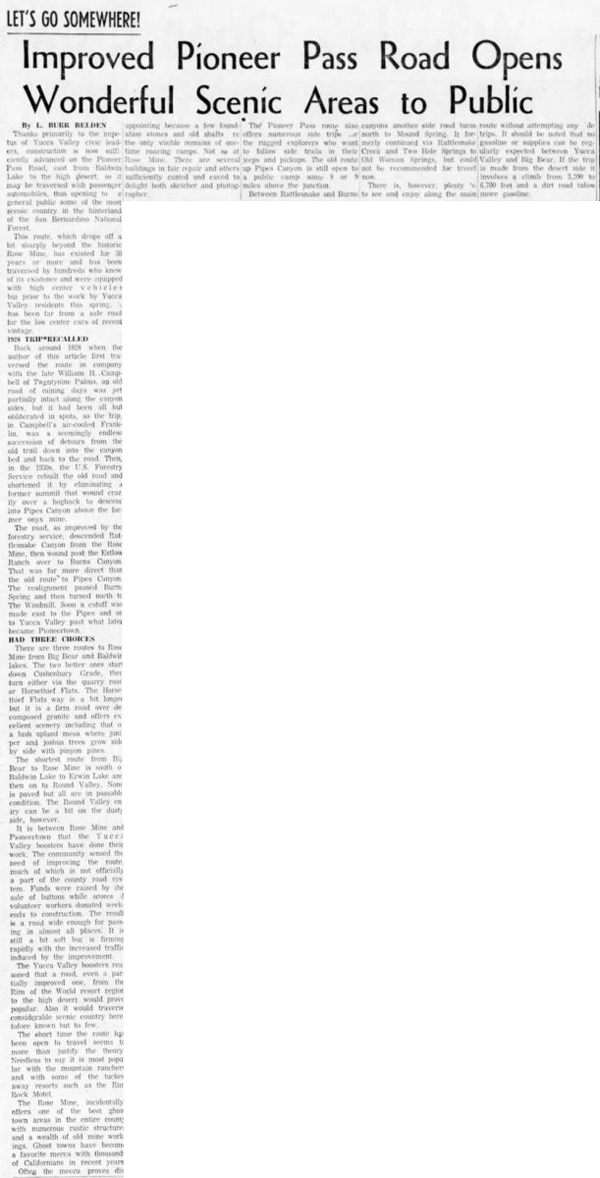 June 15, 1959 - The San Bernardino County Sun article clipping