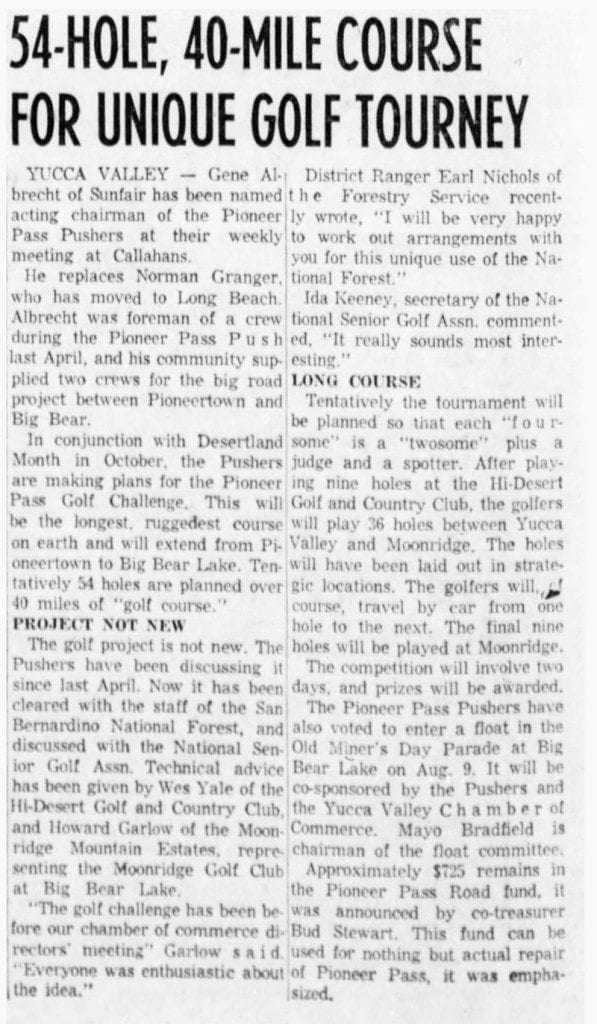 Aug. 5, 1959 - The San Bernardino County Sun article clipping