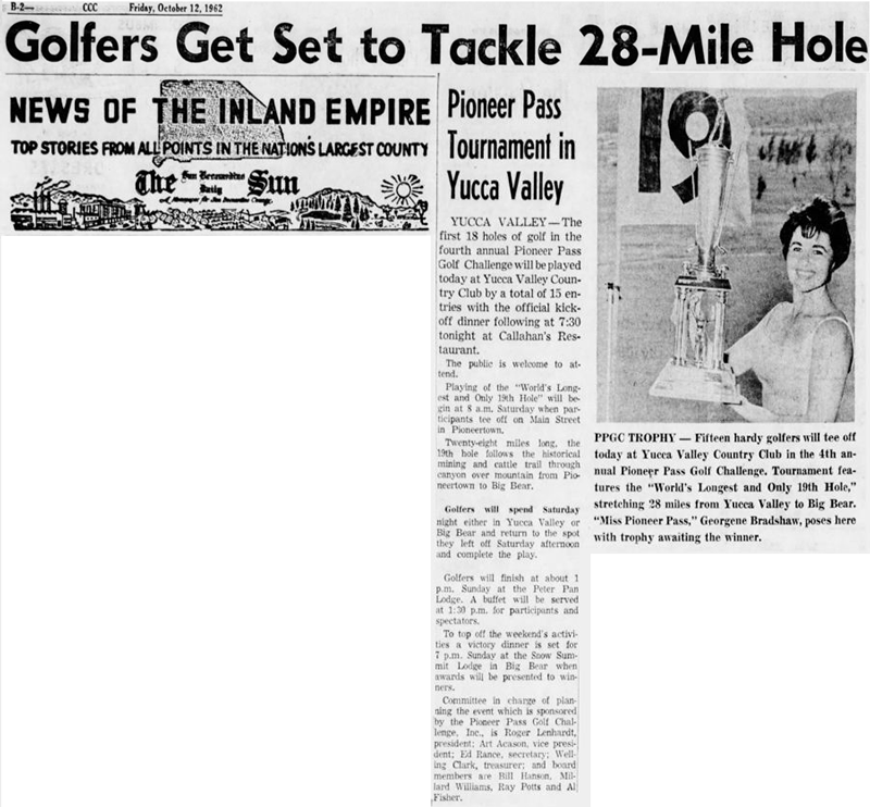 Oct. 12, 1962 - The San Bernardino County Sun article clipping