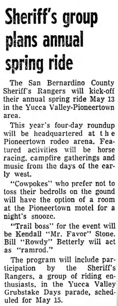 May 7, 1965 - Redlands Daily Facts article clipping