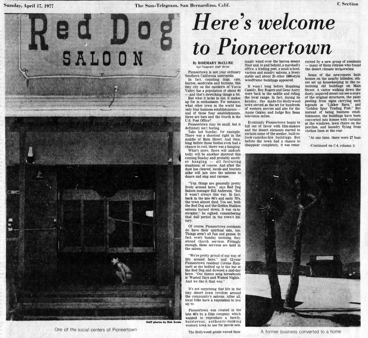 April 17, 1977 -welcome clipping