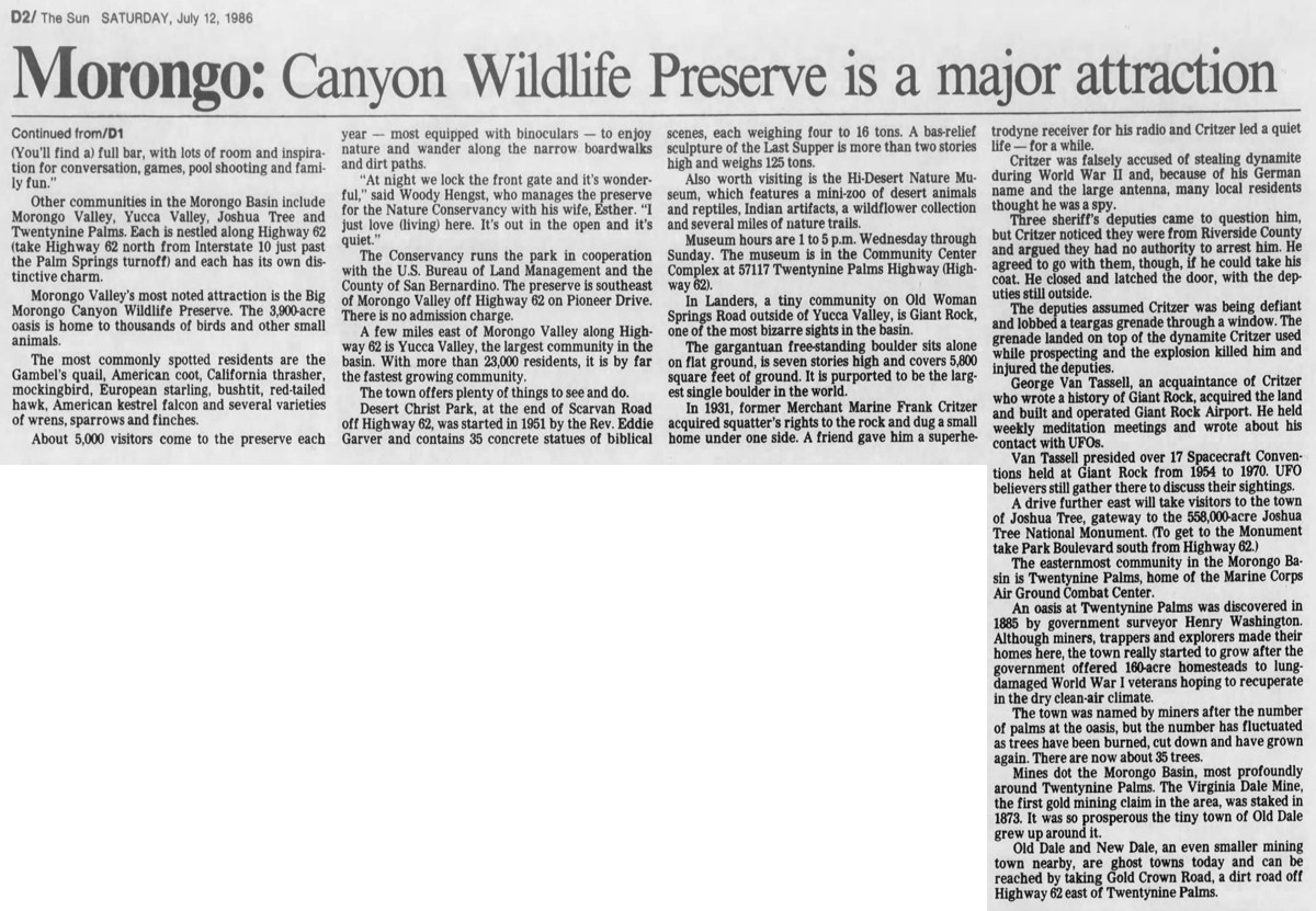 July 12, 1986 - The San Bernardino County Sun clipping