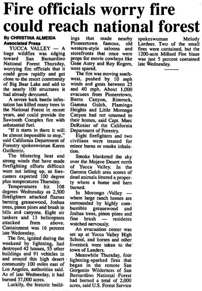 fire officials worry fire could reach national forest newpaper article