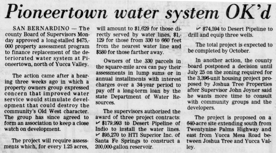 July 12, 1983 water system clipping