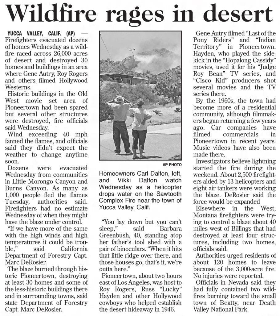 Wildfire- July 13, 2006 - The Star Democrat clipping