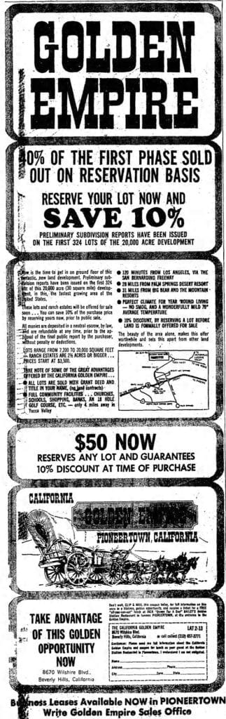 Golden Empire Advertisement Feb. 13, 1966