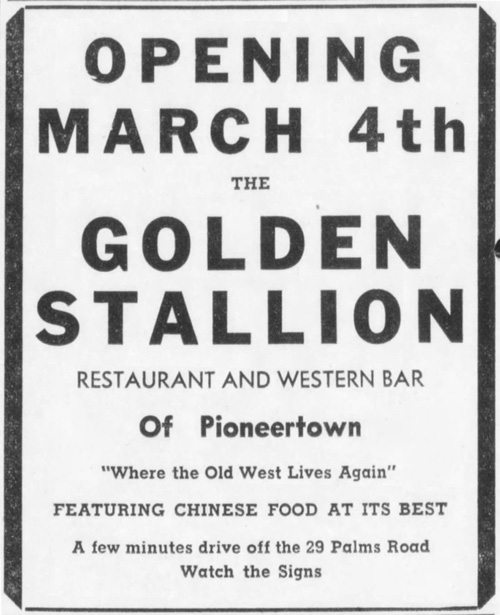 Golden Stallion Advertisement Feb. 24, 1950