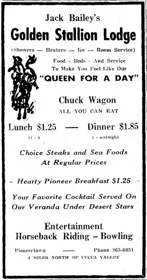 Golden Stallion Advertisement Nov. 11, 1965