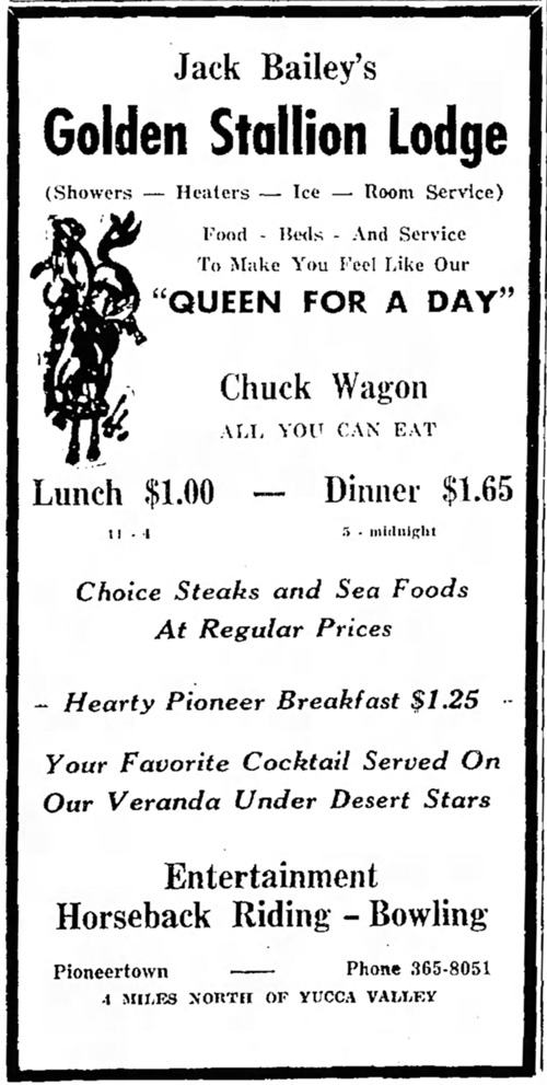 Golden Stallion Advertisement Oct. 21, 1965