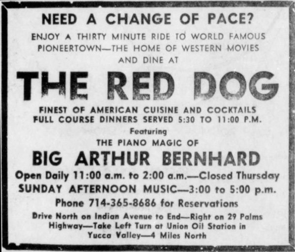 The Red Dog Advertisement Apr. 3, 1964