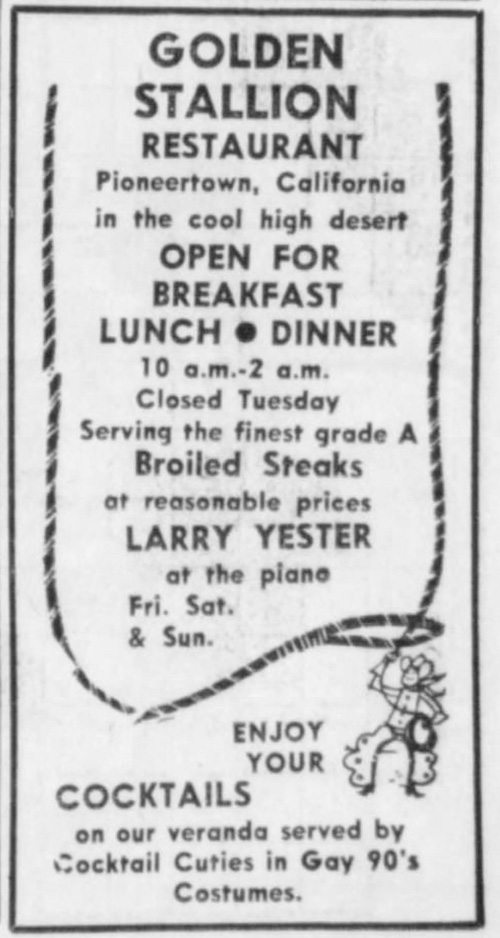 Golden Stallion Advertisement 1965