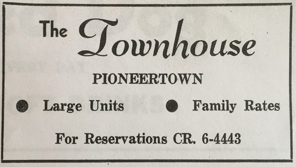 The Townhouse Motel Ad