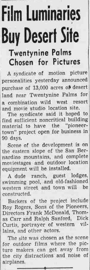 film luminaries buy desert land article clipping