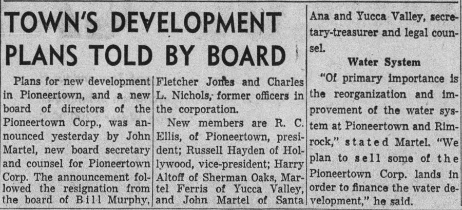 1955 town development article clipping