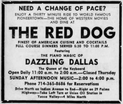 Apr. 16, 1964 Red Dog Advertisement