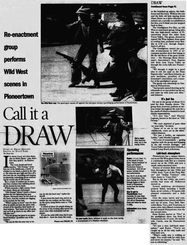 Aug. 8, 1999 - The Desert Sun article clipping